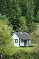 Quebec, old house in Matapedia forest in Gaspesie