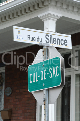Canada, Quebec, a road sign in Levis