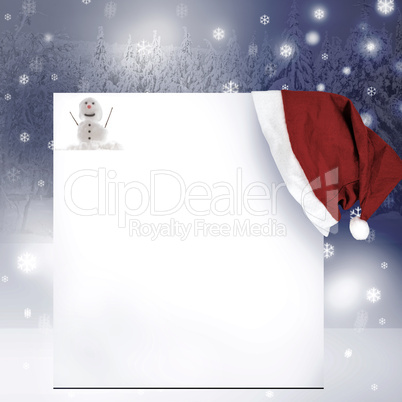 Christmas card with Santa Claus hat