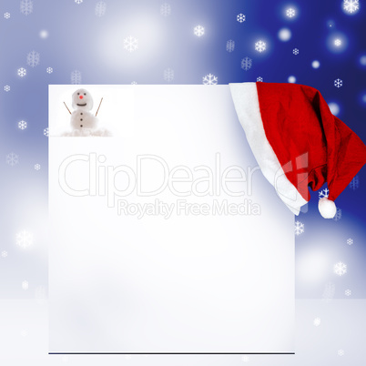 Christmas card with Santa Claus hat