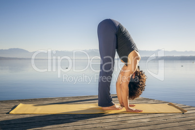 yoga woman Uttanasana