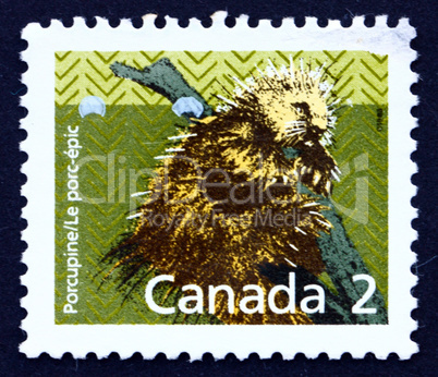 Postage stamp Canada 1988 Prickly Porcupine, Animal
