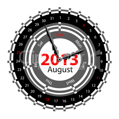 Creative idea of design of a Clock with circular calendar for 20