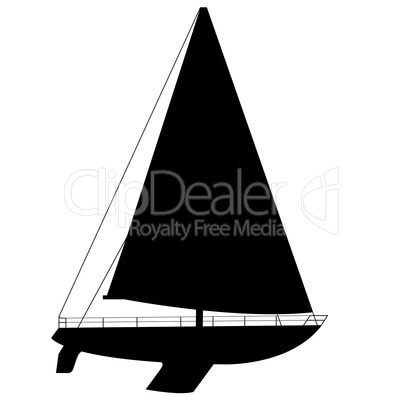 Sailing boat floating. Vector illustration.