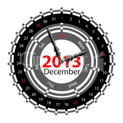 Creative idea of design of a Clock with circular calendar for 20