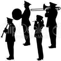 military musicians collection. Vector  illustrations.