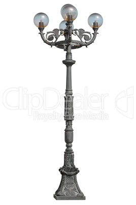Lamppost isolated on a   white background