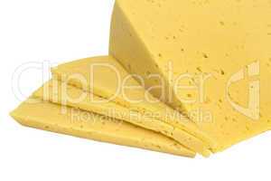 piece of cheese isolated on a white background