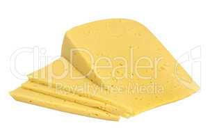 piece of cheese isolated on a white background