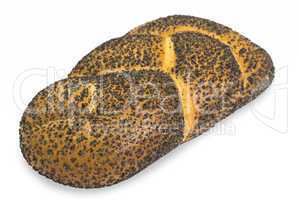 bread with poppy seeds isolated on a white background