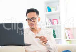 Southeast Asian male online shopping