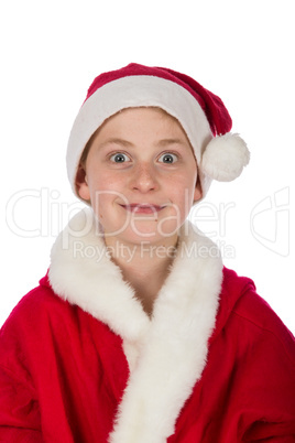 young boy as Santa Claus