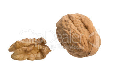 walnuts on white background