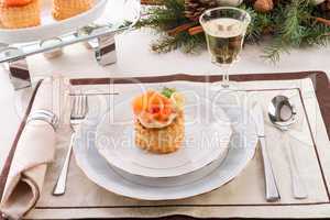 Vol-au-vent with salmon