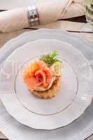 Vol-au-vent with salmon