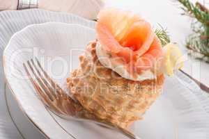 Vol-au-vent with salmon