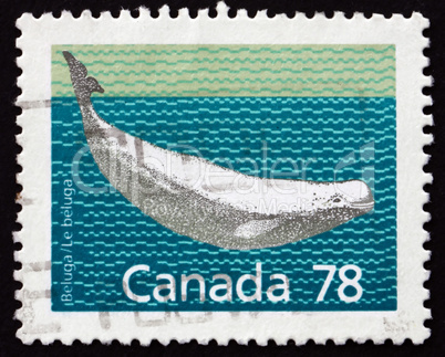 Postage stamp Canada 1990 Beluga Whale, White Whale
