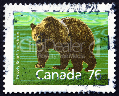 Postage stamp Canada 1989 Grizzly Bear, Animal