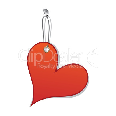 Heart love tag as valentine day symbol