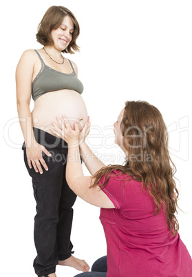 midwife fingering at human belly