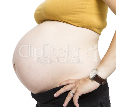 Pregnant belly isolated