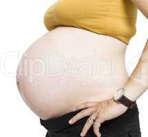 Pregnant belly isolated