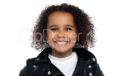 Profile shot of a cute smiling boy