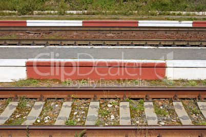 Railroad tracks close-up