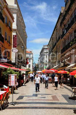 Portugal, a pedestrian street in the center of Lisbon