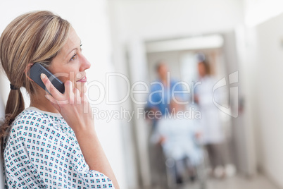 Patient calling in a hospital corridor