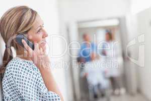 Patient calling in a hospital corridor