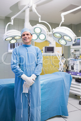 Surgeon posing in an operation theater