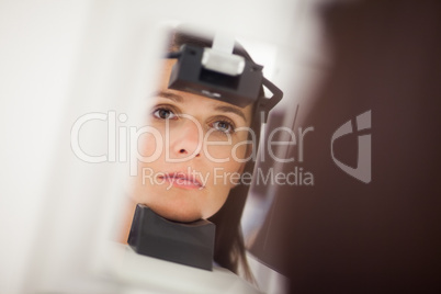 Woman having head x-ray