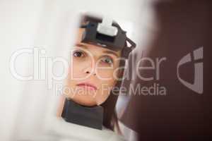 Woman having head x-ray