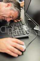 Man asleep on keyboard