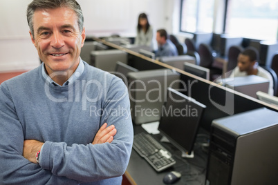 Man standing in the computer room