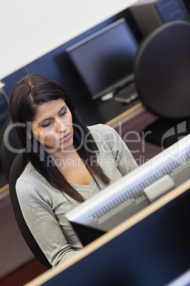 Woman sitting at the computer