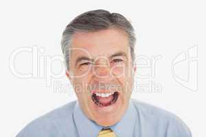 Mature businessman shouting