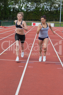 Women running a race