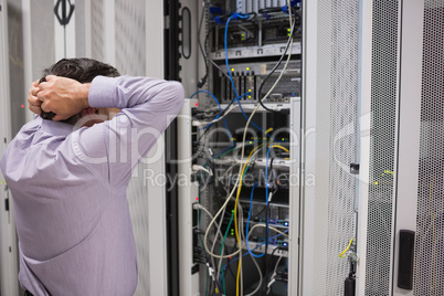 Technician feeling frustrated over servers