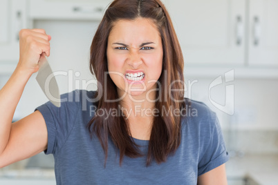 Woman holding a knife