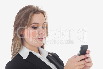 Business woman using cell phone