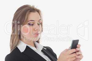 Business woman using cell phone