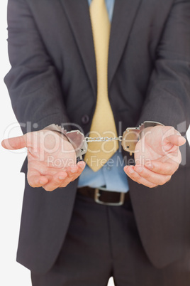 Handcuffed businessman