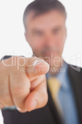 Close-up of businessman pointing