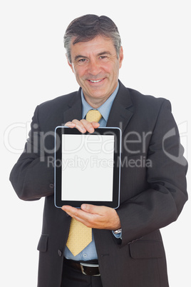 Businessman holding digital tablet