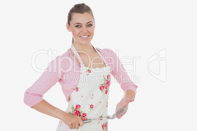 Portrait of woman with spatula