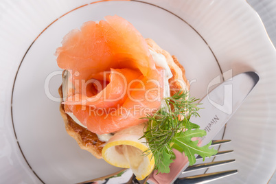 Vol-au-vent with salmon