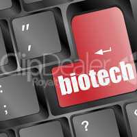 biotech message on enter key of keyboard