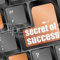 Computer keyboard with secret of success key